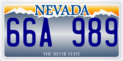 NV license plate 66A989