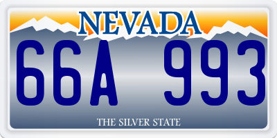 NV license plate 66A993