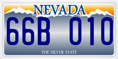 NV license plate 66B010