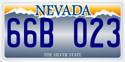 NV license plate 66B023