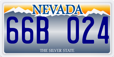 NV license plate 66B024