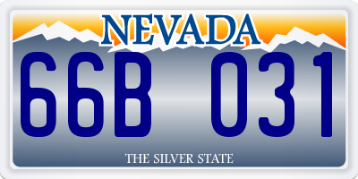 NV license plate 66B031