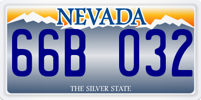 NV license plate 66B032