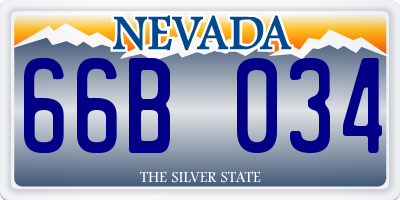 NV license plate 66B034