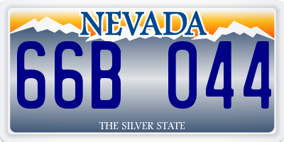 NV license plate 66B044