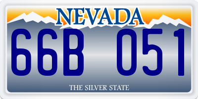 NV license plate 66B051