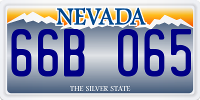 NV license plate 66B065