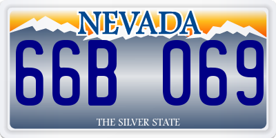 NV license plate 66B069