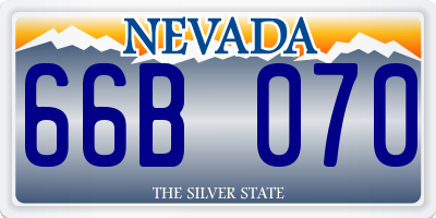 NV license plate 66B070