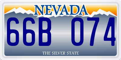 NV license plate 66B074