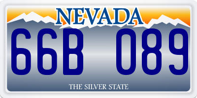 NV license plate 66B089