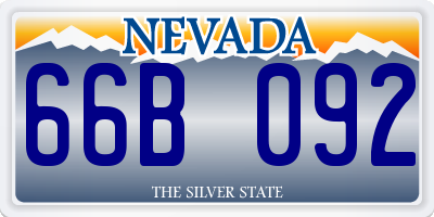 NV license plate 66B092