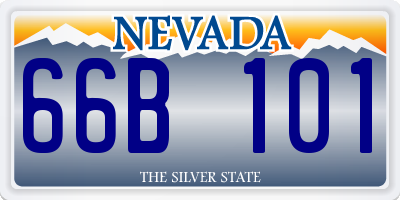 NV license plate 66B101