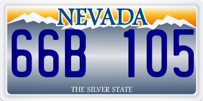 NV license plate 66B105