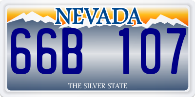NV license plate 66B107