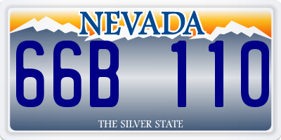 NV license plate 66B110