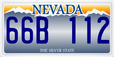 NV license plate 66B112