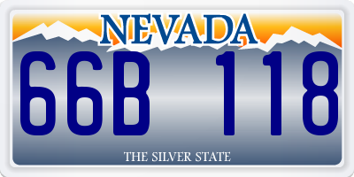 NV license plate 66B118