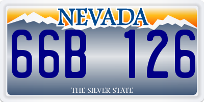 NV license plate 66B126