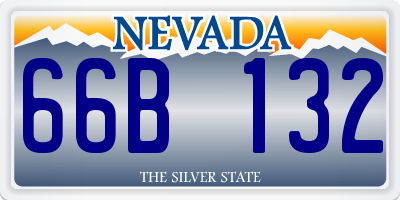 NV license plate 66B132