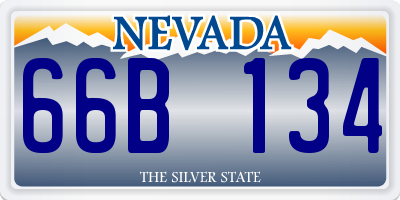 NV license plate 66B134