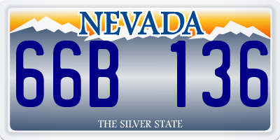 NV license plate 66B136