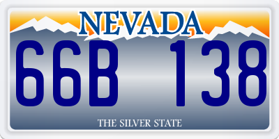 NV license plate 66B138