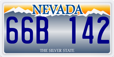 NV license plate 66B142