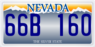 NV license plate 66B160