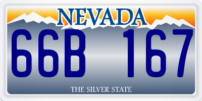 NV license plate 66B167