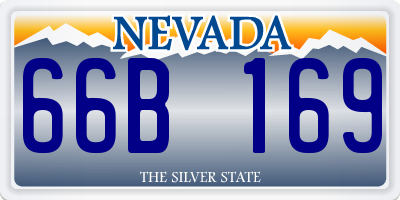 NV license plate 66B169