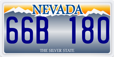 NV license plate 66B180