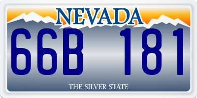 NV license plate 66B181