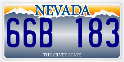 NV license plate 66B183
