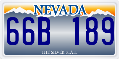 NV license plate 66B189