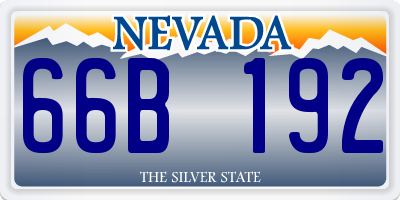 NV license plate 66B192