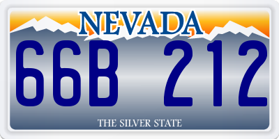 NV license plate 66B212