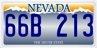 NV license plate 66B213