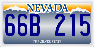 NV license plate 66B215