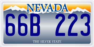 NV license plate 66B223