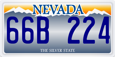 NV license plate 66B224