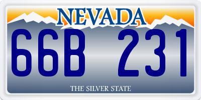 NV license plate 66B231