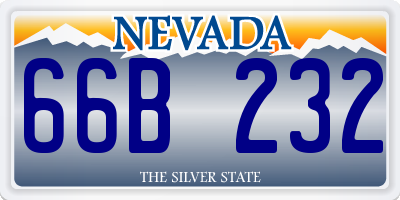 NV license plate 66B232