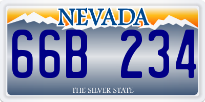 NV license plate 66B234
