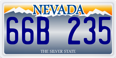 NV license plate 66B235