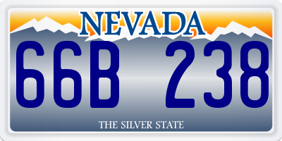 NV license plate 66B238