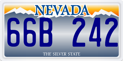 NV license plate 66B242