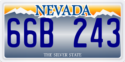 NV license plate 66B243