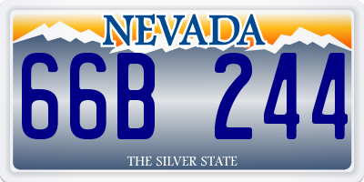 NV license plate 66B244