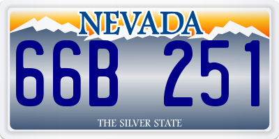NV license plate 66B251